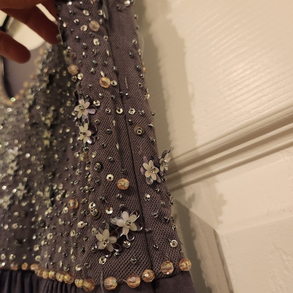 Rebecca Taylor gray silky requin dress, size 0 - Picture 5 of 7